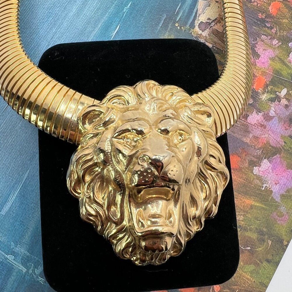 Roaring Lion Statement Necklace - image 1